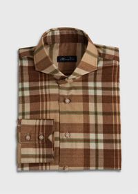 Paul Stuart Printed Plaid Brushed Cotton Sport Shirt, thumbnail 1