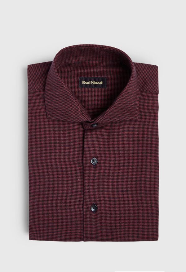 Paul Stuart Houndstooth Brushed Flannel Sport Shirt, image 1