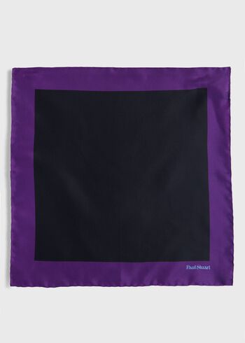 Paul Stuart Printed Silk Color Block Pocket Square