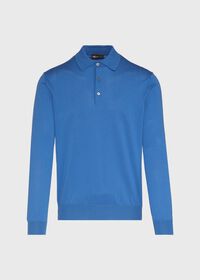 Paul Stuart Long Sleeve Cotton Polo Shirt, thumbnail 1