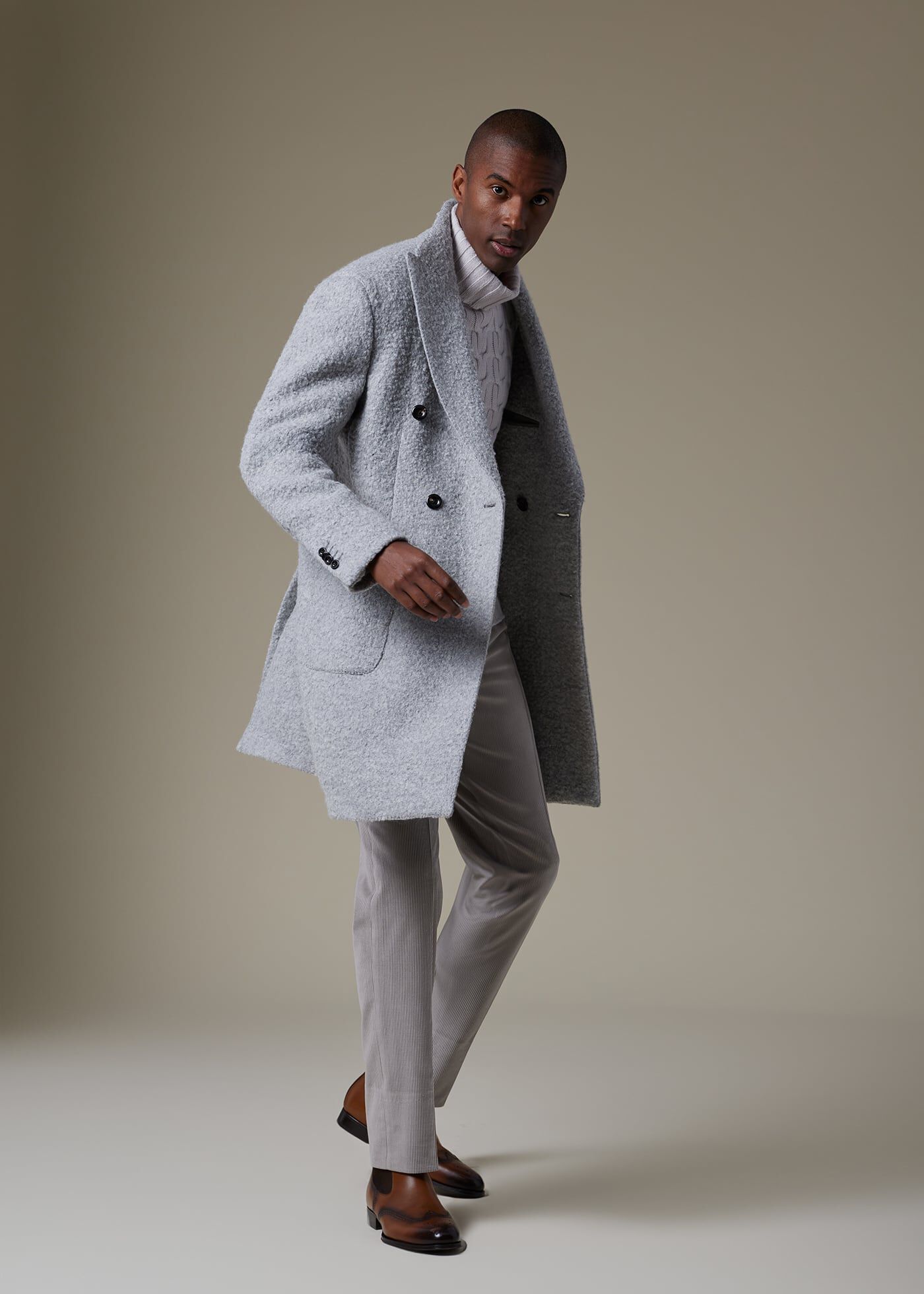 Wool Jersey Peacoat Look