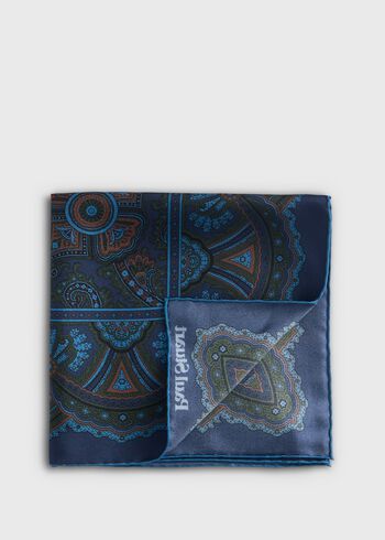 Paul Stuart Micro Paisley Print Pocket Square