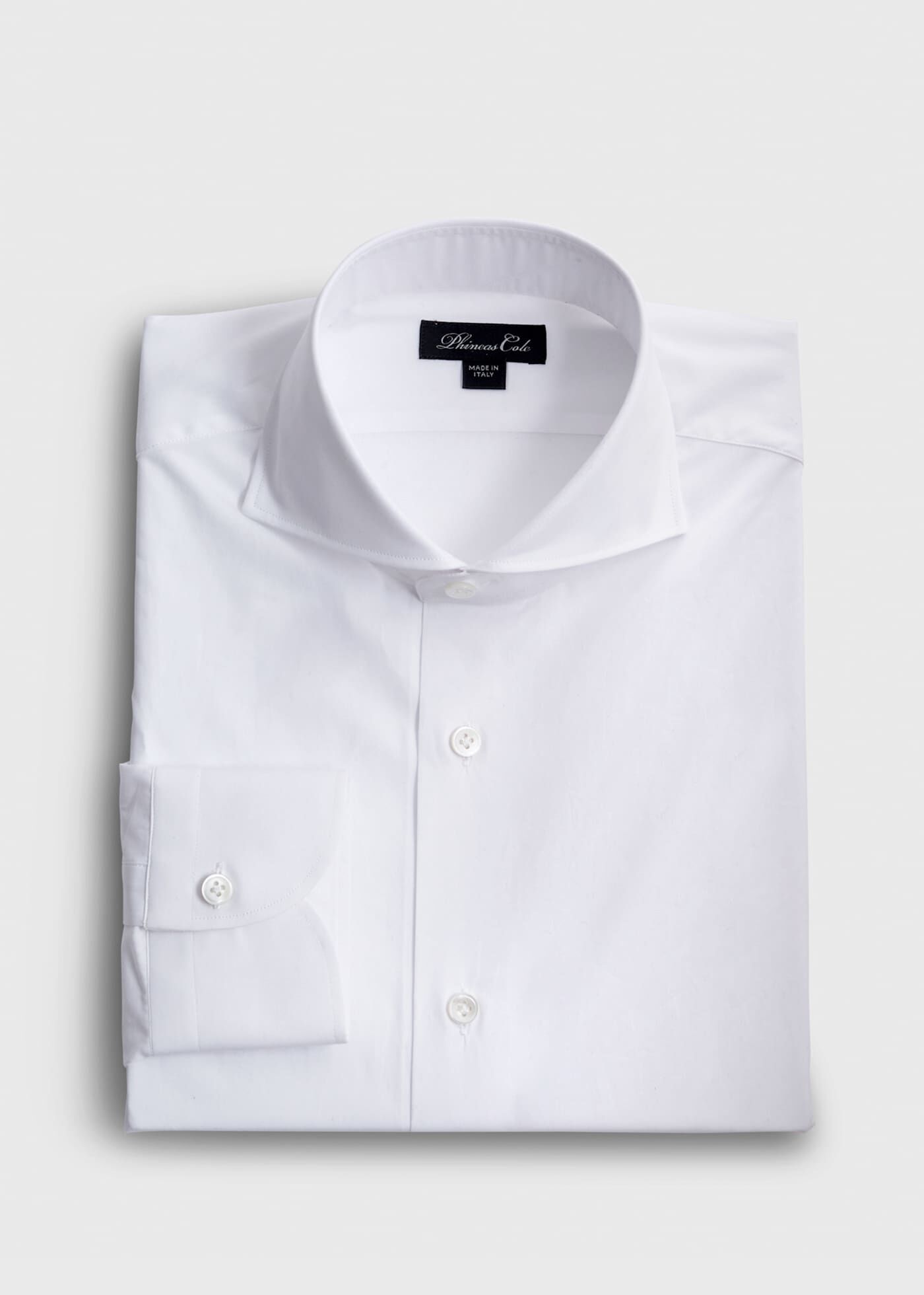White Spread Collar Shirt