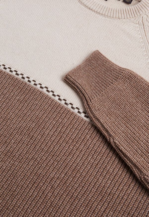 Paul Stuart Cashmere Two Tone Crewneck Sweater, image 2