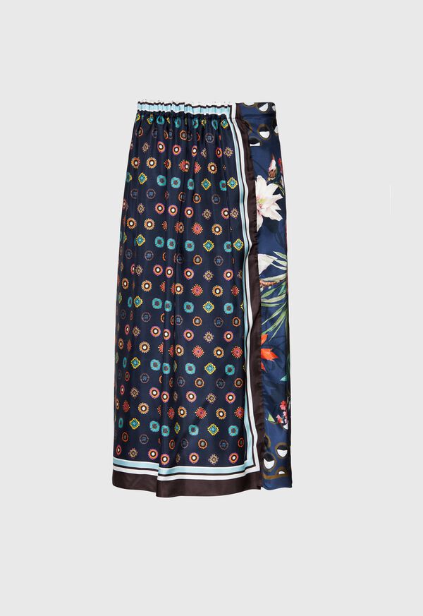 Paul Stuart Silk Patchwork Midi Skirt, image 3