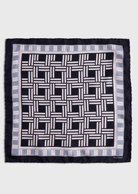 Paul Stuart Deco Print Silk Pocket Square, thumbnail 2