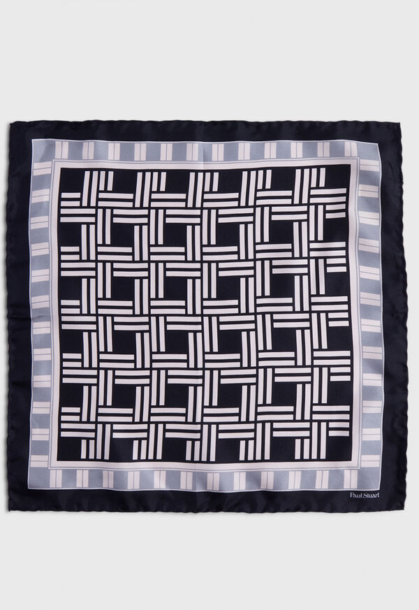 Paul Stuart Deco Print Silk Pocket Square, image 2