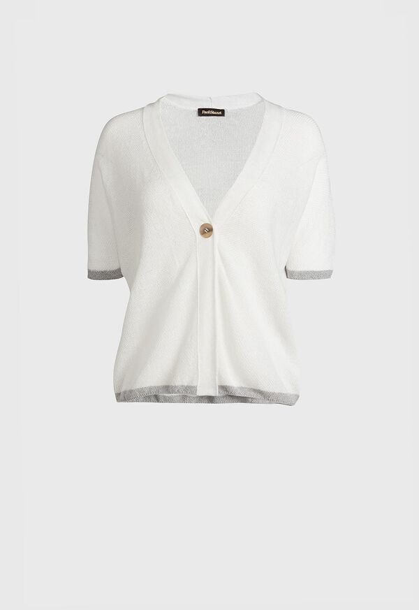 Paul Stuart Short Sleeve 1-Button Cardigan, image 1