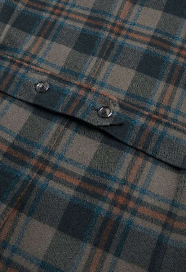 Paul Stuart Taupe Multi Color Plaid Coat, image 3