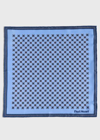 Paul Stuart Printed Silk Medallion Pocket Square