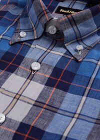 Paul Stuart Linen Plaid Sport Shirt, thumbnail 2