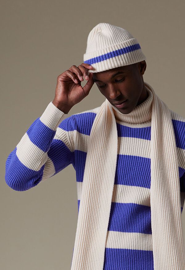 Paul Stuart Contrast Stripe Cashmere Hat, image 2