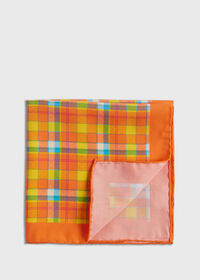 Paul Stuart Habotai Silk Plaid Pocket Square, thumbnail 1