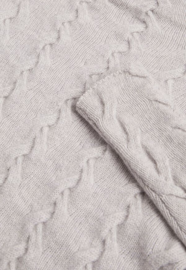 Paul Stuart Wool and Cashmere Blend Fancy Cable Funnel Neck Sweater, image 2