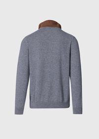 Paul Stuart Cashmere Long Sleeve Polo with Suede, thumbnail 3