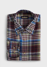 Paul Stuart Cotton Plaid Flannel Sport Shirt, thumbnail 1