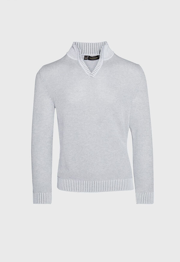 Paul Stuart Birdseye Open Collar Sweater