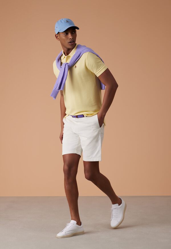 Paul Stuart Butter Yellow Pique Polo Look, image 1