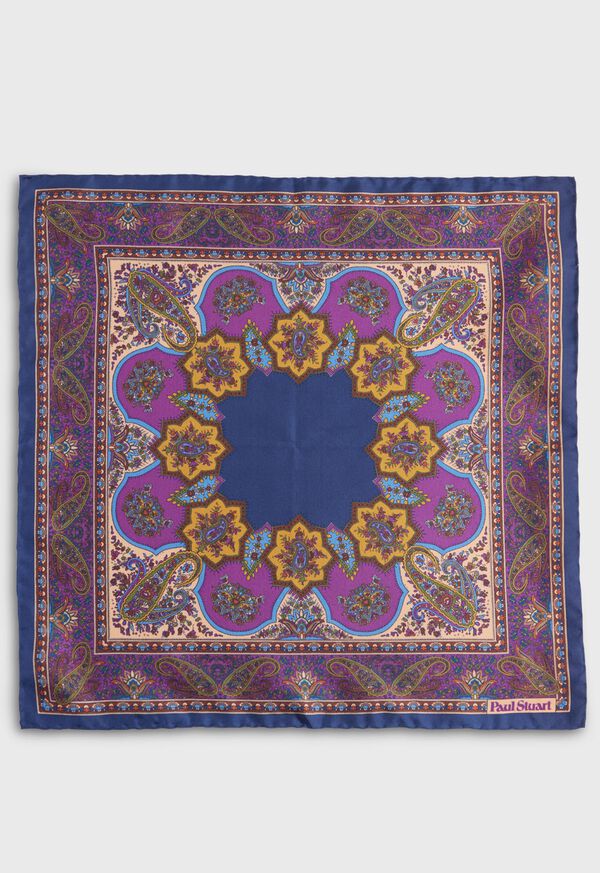 Paul Stuart Silk Twill Paisley Pocket Square, image 2