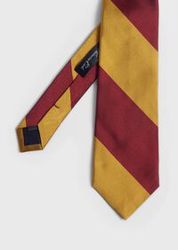 Paul Stuart Two-Tone Woven Silk Striped Tie, thumbnail 1