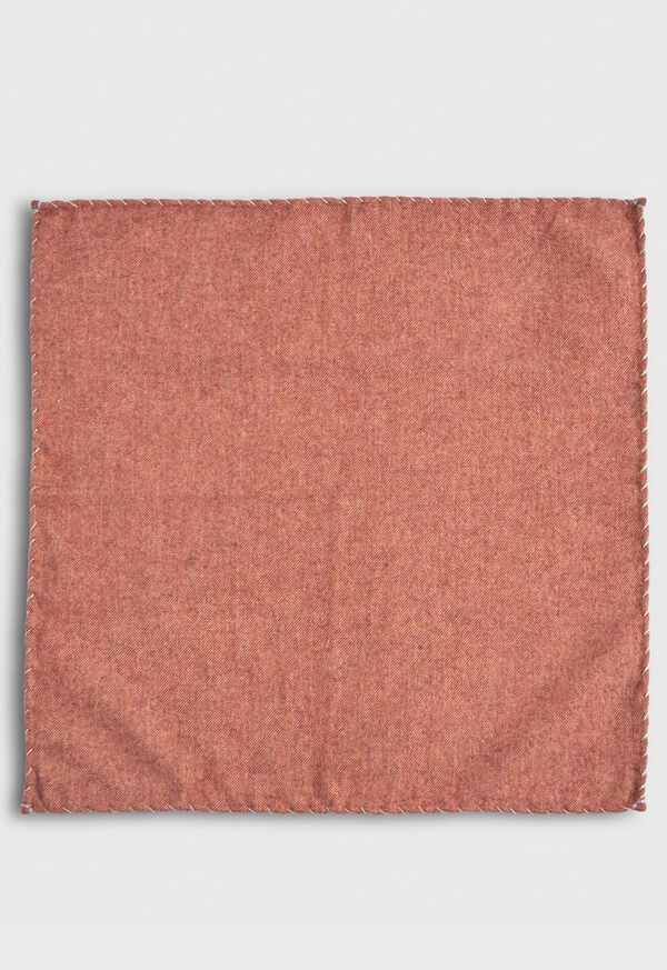 Paul Stuart Solid Pocket Square with Contrast Border Stitch, image 2