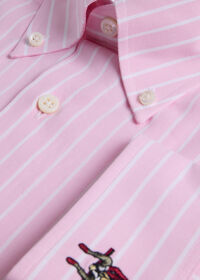 Paul Stuart Wide Striped Oxford Logo Sport Shirt, thumbnail 2