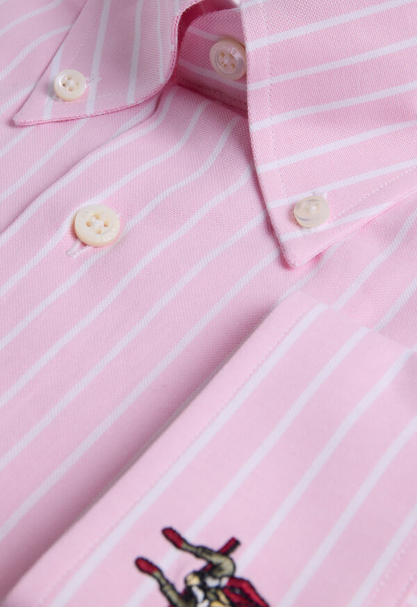 Paul Stuart Wide Striped Oxford Logo Sport Shirt, image 2