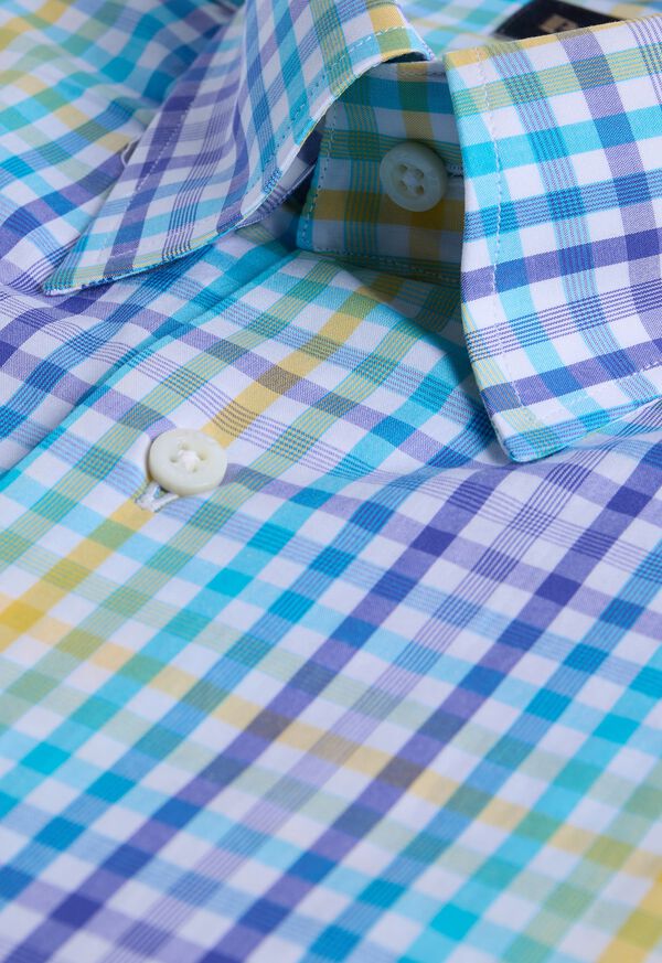 Paul Stuart Cotton Plaid Two Color Check Sport Shirt, image 2