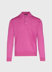 Paul Stuart Long Sleeve Cotton Polo Shirt, thumbnail 4