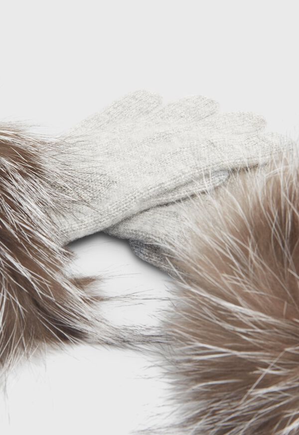 Paul Stuart Knit Fur-Trim Gloves, image 2