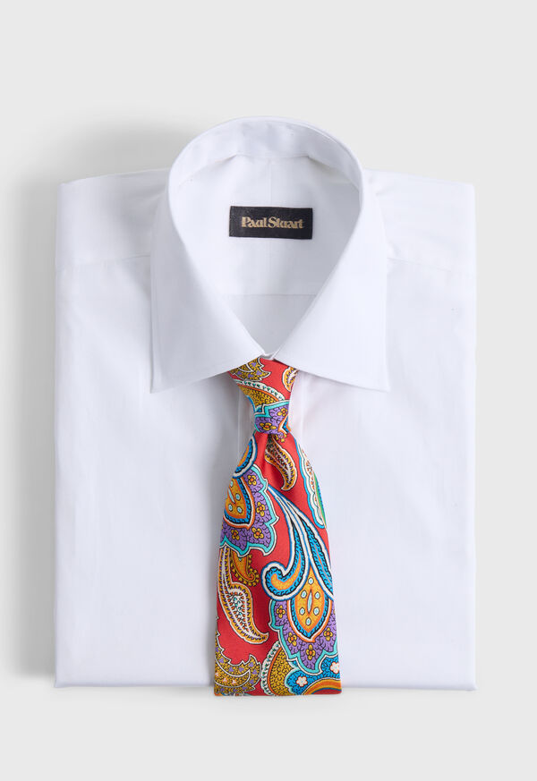 Paul Stuart Printed Silk Allover Paisley Tie, image 2