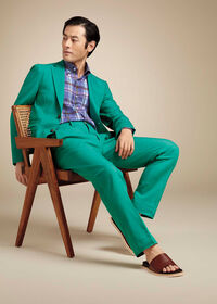 Paul Stuart Cotton Denim Plain Front Pant, thumbnail 3