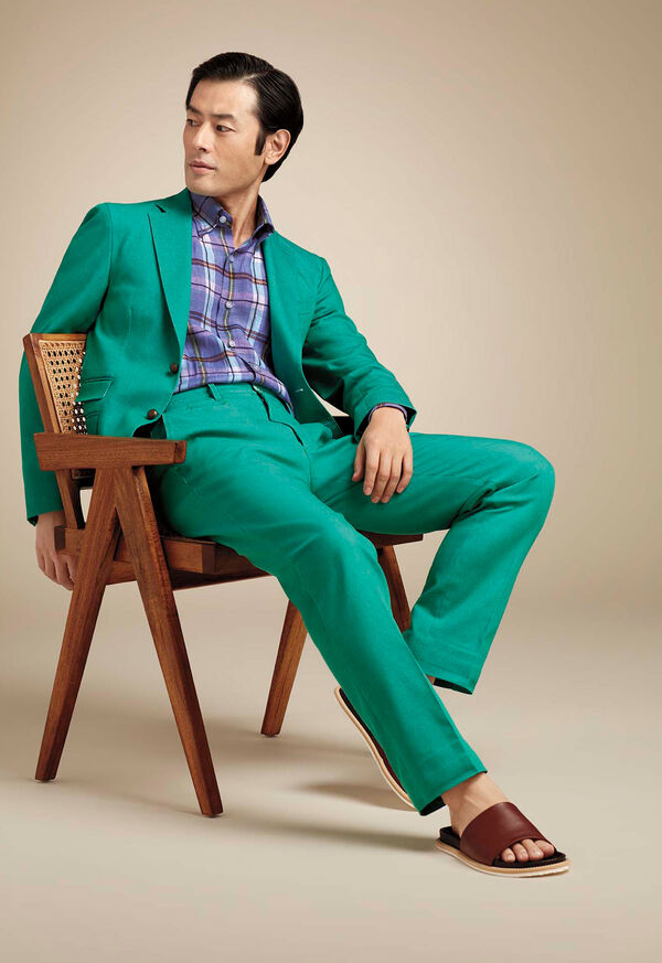 Paul Stuart Cotton Denim Plain Front Pant, image 3