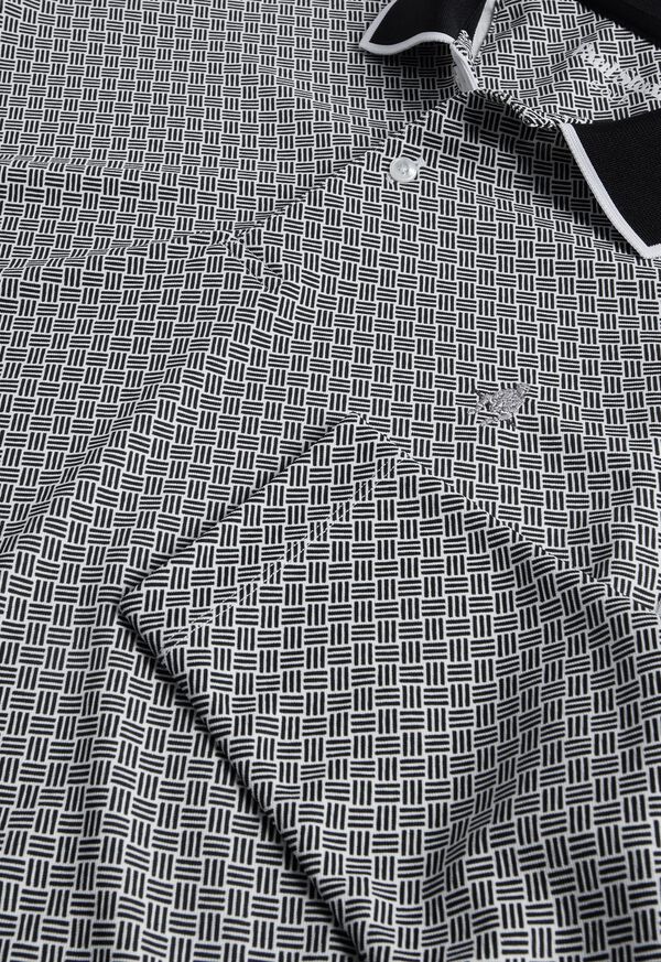 Paul Stuart Long Sleeve Parquet Pattern Golf Polo, image 2