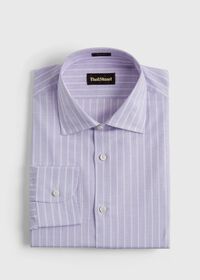 Paul Stuart Cotton & Linen Striped Dress Shirt, thumbnail 1