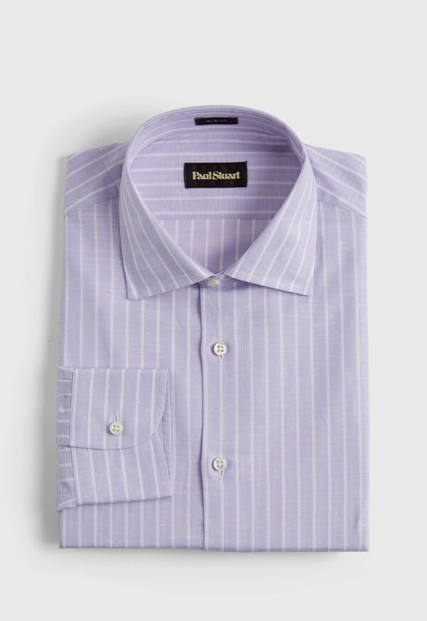 Paul Stuart Cotton & Linen Striped Dress Shirt, image 1