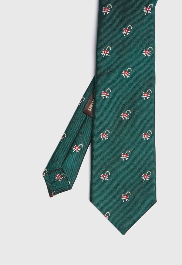 Paul Stuart Green Candy Cane Holiday Tie, image 1