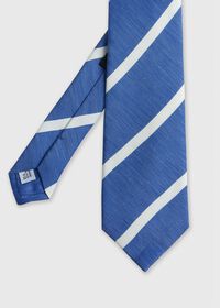 Paul Stuart Printed Silk & Linen Stripe Tie, thumbnail 1