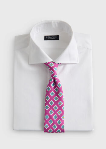 Paul Stuart Medallion Print Habotai Silk Tie