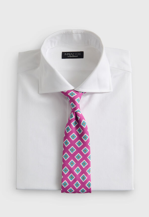 Paul Stuart Medallion Print Habotai Silk Tie, image 2