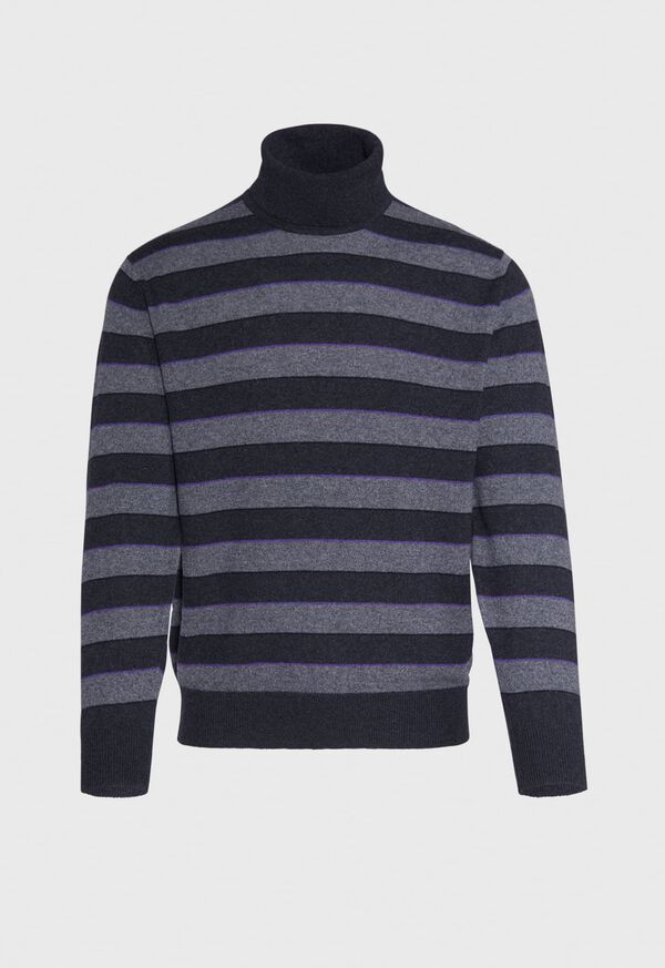 Paul Stuart Cashmere Regimental Stripe Turtleneck, image 1