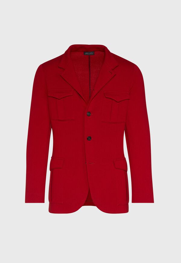Paul Stuart Red Cashmere Military Jacket, image 1
