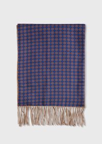 Paul Stuart Navy Medallion Scarf, thumbnail 1
