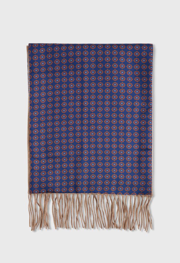 Paul Stuart Navy Medallion Scarf, image 1