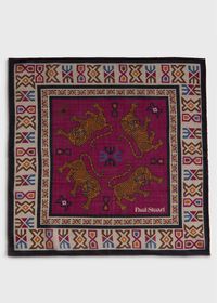 Paul Stuart Wool & Silk Tiger Print Pocket Square, thumbnail 2