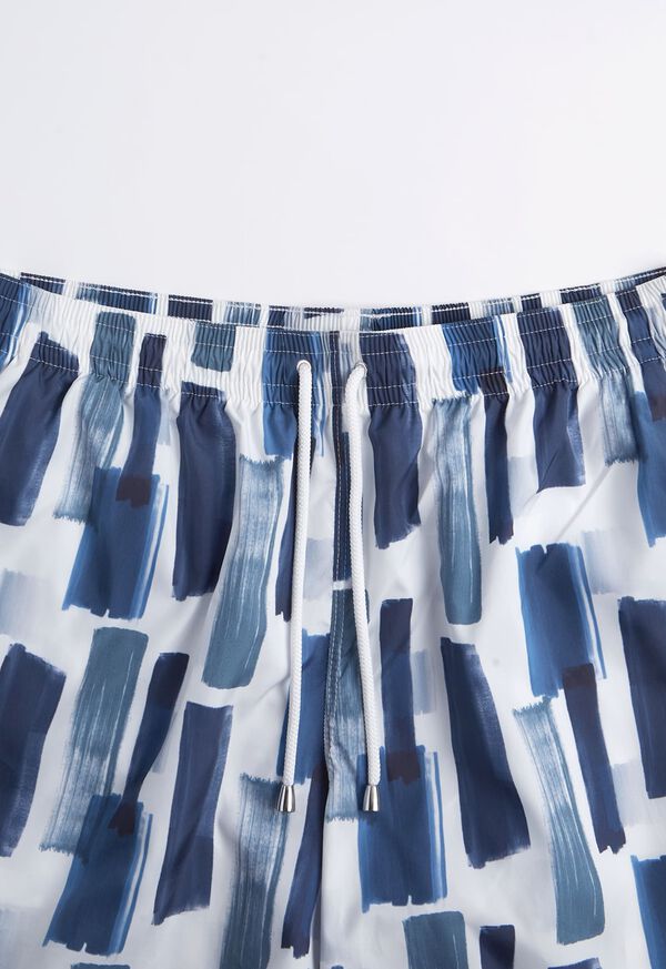 Paul Stuart Indigo Abstract Print Swim Trunk, image 3