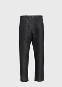 Paul Stuart Black Linen Pleated Pull Over Lounge Set, thumbnail 5
