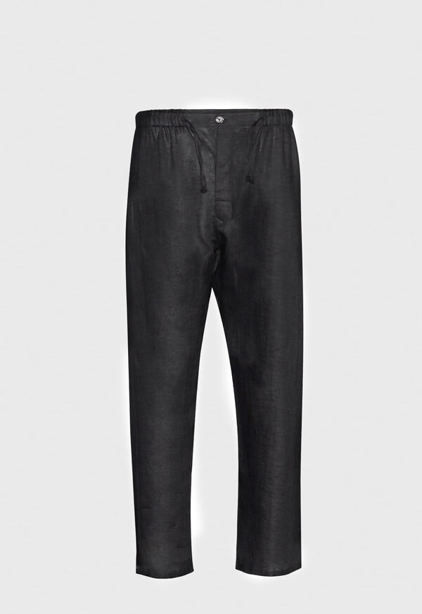 Paul Stuart Black Linen Pleated Pull Over Lounge Set, image 5