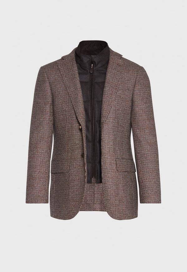 Paul Stuart Brown Plaid Jacket with Zip-Out Vest, image 5