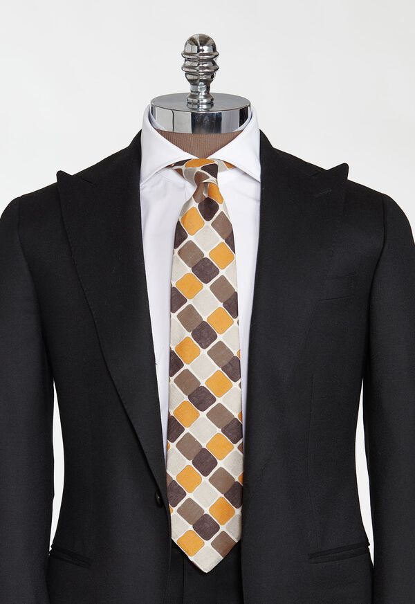 Paul Stuart Printed Curved Squares Tie, image 2